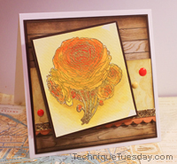 Gold Flower Ranunculus Card