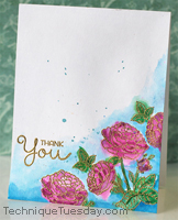 Gold Lined Rose Card