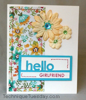 Hello Girlfriend Flower Card
