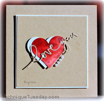 Love You Die Cut Card