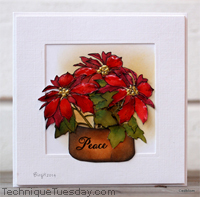 Peace Poinsettia Card