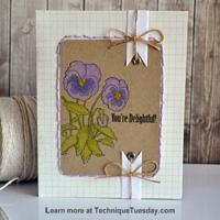 Delightful Purple Pansies Card