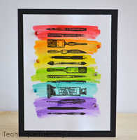 Rainbow Brushes Card