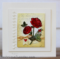 Red Rose Banner Card