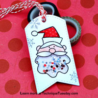 Santa Shaker Tag