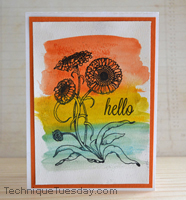 Tri Color Hello Card
