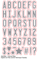 Alphabet License Plate - Digital Cut File