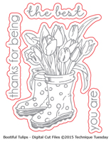 Bootiful Tulips - Digital Cut Files