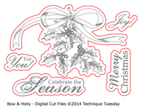 Bow & Holly - Digital Cut Files