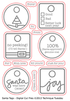 Santa Tags - Digital Cut Files