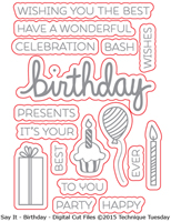 Say It - Birthday - Digital Cut Files