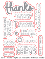 Say It - Thanks - Digital Cut Files