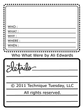 Who What Where by Ali Edwards