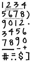 Handwritten by Ali Edwards, Numbers Medium