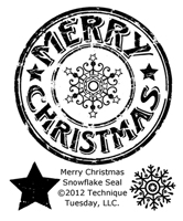 Merry Christmas Snowflake Seal