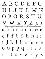 Williamsburg Alphabet Small
