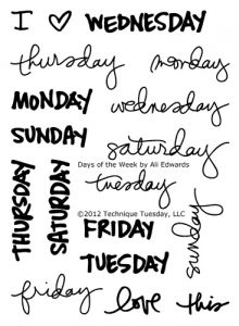 Days of the Week Stamp Set by Ali Edwards