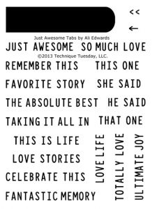 Just Awesome Tabs Stamp Set by Ali Edwards
