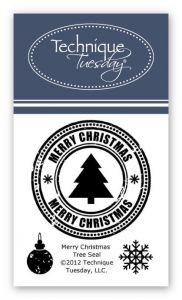 Merry Christmas Tree Seal Stamp Set