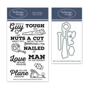 What a Guy Stamp Set with Matching Dies