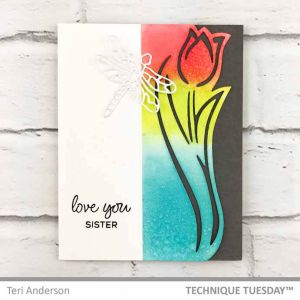 Love You Sister Tulip Card