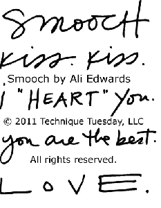 Smooch Clear Stamps by Ali Edwards