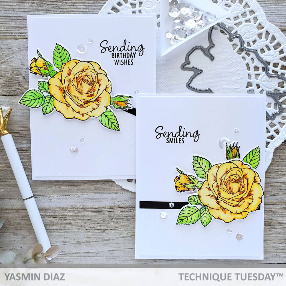 Simply Elegant Sending Roses Handmade Card | Technique Tuesday