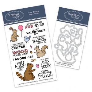 Fuzzy Love Animals Stamp Set & Matching Dies