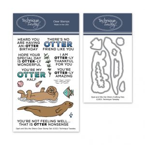 Otter Stamps and Dies Set for Card Making,Clear Stamps and Metal Cutting  Dies Sets for Scrapbooking DIY Album Card Making Supplies