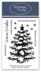 Winter Pine Tree Stamps