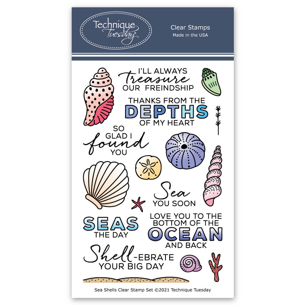 Technique Tuesday - Clear Photopolymer Stamps - Sea Shells