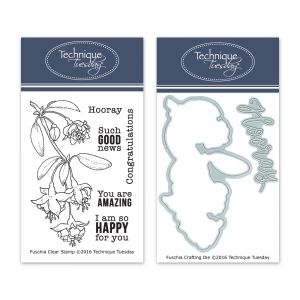 Fuschia Clear Stamps with Matching Dies