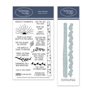 Perfectly Wonderful Stamp Set and Birch Borders Crafting Dies Bundle