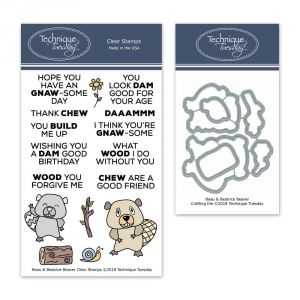 Beau & Beatrice the Beaver Stamp Set with Matching Dies
