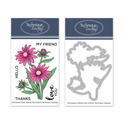 Echinacea Flower, Technique Tuesday Clear Stamps