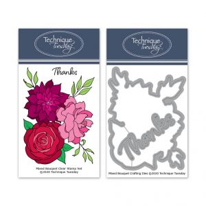 Bouquet – FREE P&P Posy BNIP Birthday Blooms Clear Stamps with Sentiments 