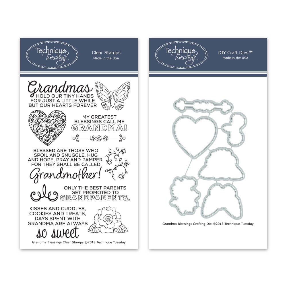 Grandma Blessings Clear Stamps with Matching Dies