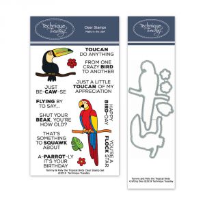 Tommy & Polly the Tropical Birds Stamp Set with Matching Dies