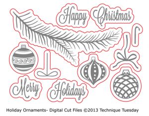 Holiday Ornaments - Digital Cut Files