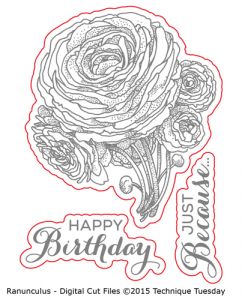 Ranunculus - Digital Cut Files