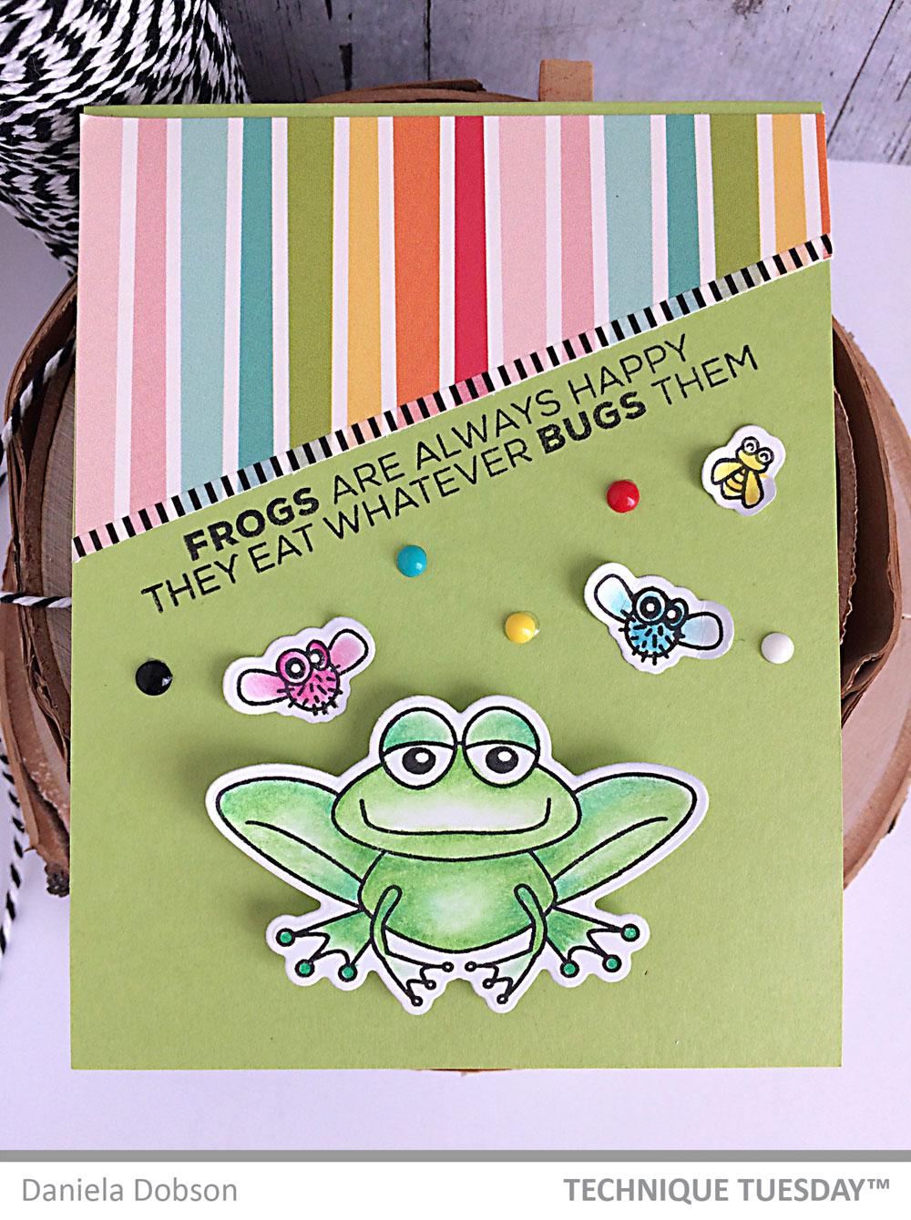 Frogs Are Happy Card | Paper Craft Project Idea | Technique Tuesday