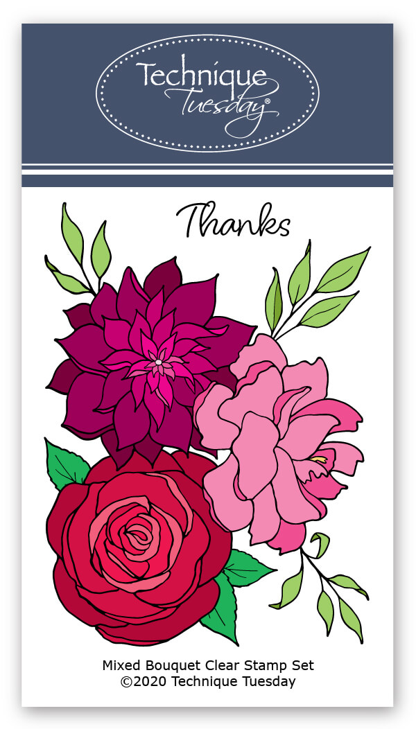 Technique Tuesday Greenhouse Society Mixed Flower Bouquet Stamps