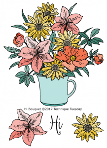 Hi Bouquet Stamp Set