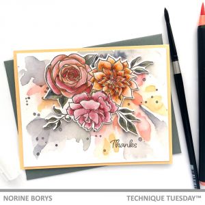 Watercolor Mixed Flowers Card