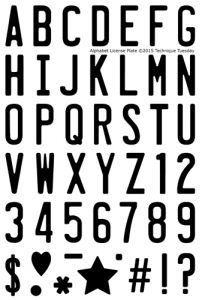 Alphabet License Plate Stamp Set