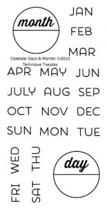 Calendar - Months & Days Stamp Set