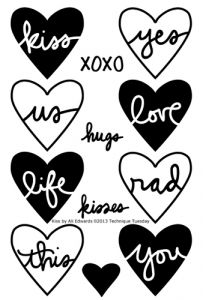 Kiss Stamp Set by Ali Edwards